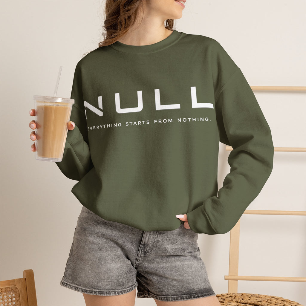 Crewneck Sweatshirt — NULL Studios Logo “Everything Starts From Nothing”