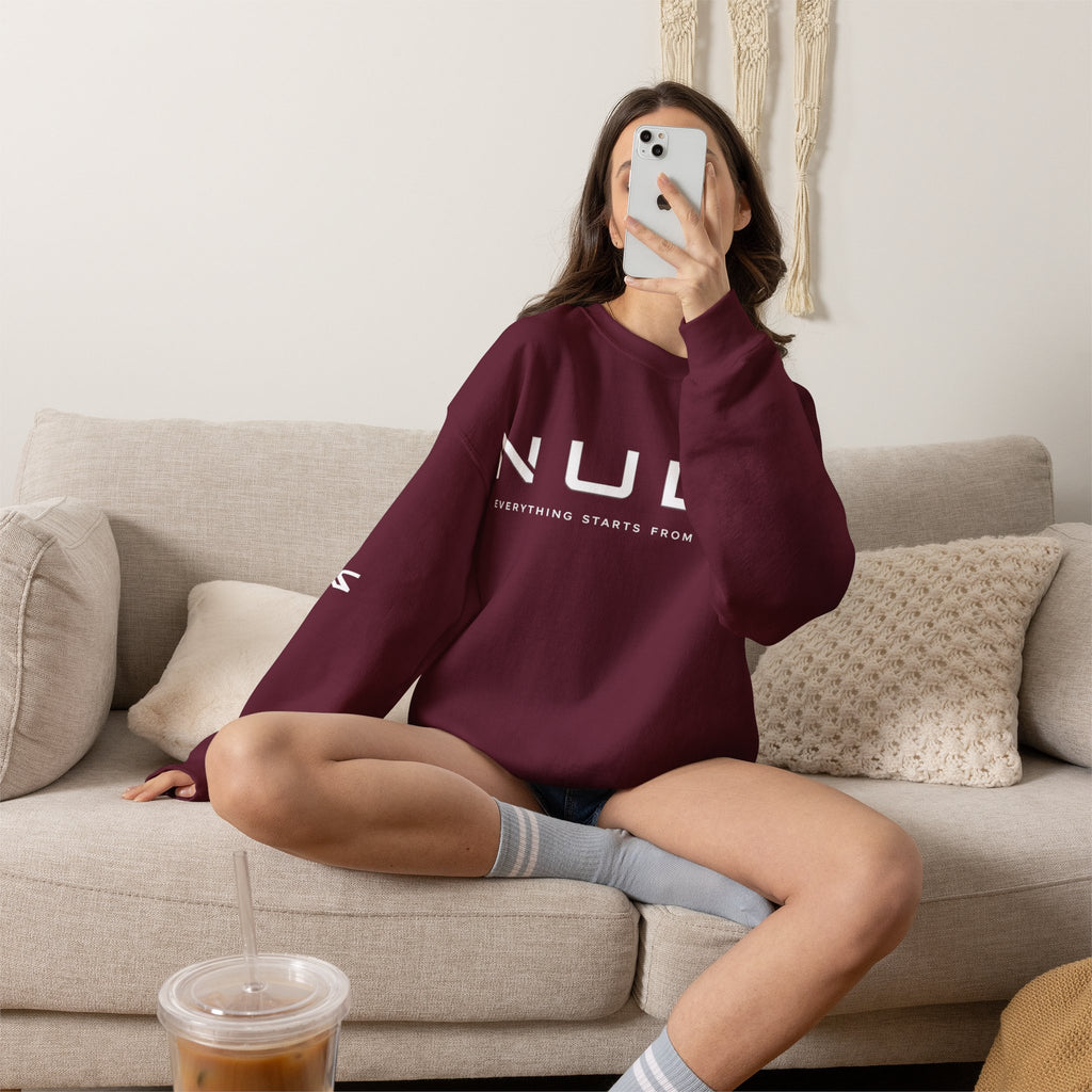 Crewneck Sweatshirt — NULL Studios Logo “Everything Starts From Nothing”