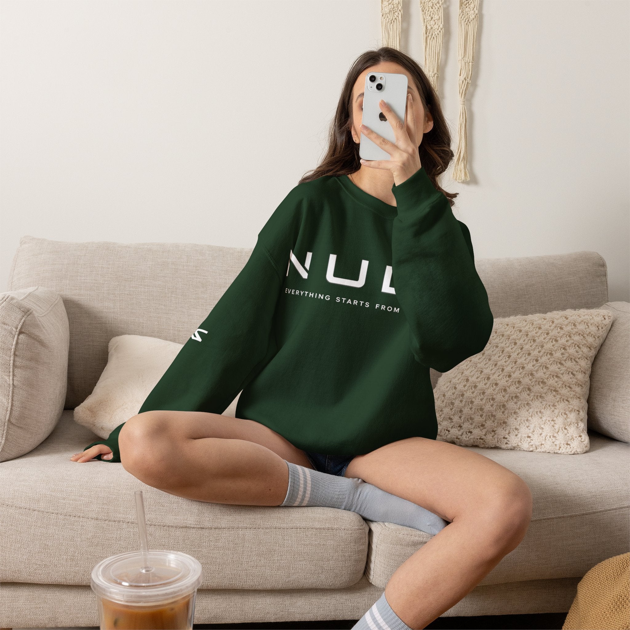 Crewneck Sweatshirt — NULL Studios Logo “Everything Starts From Nothing”