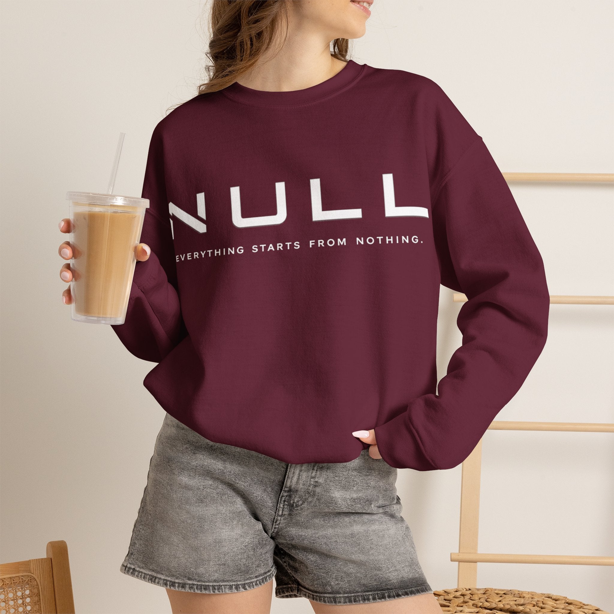 Crewneck Sweatshirt — NULL Studios Logo “Everything Starts From Nothing”