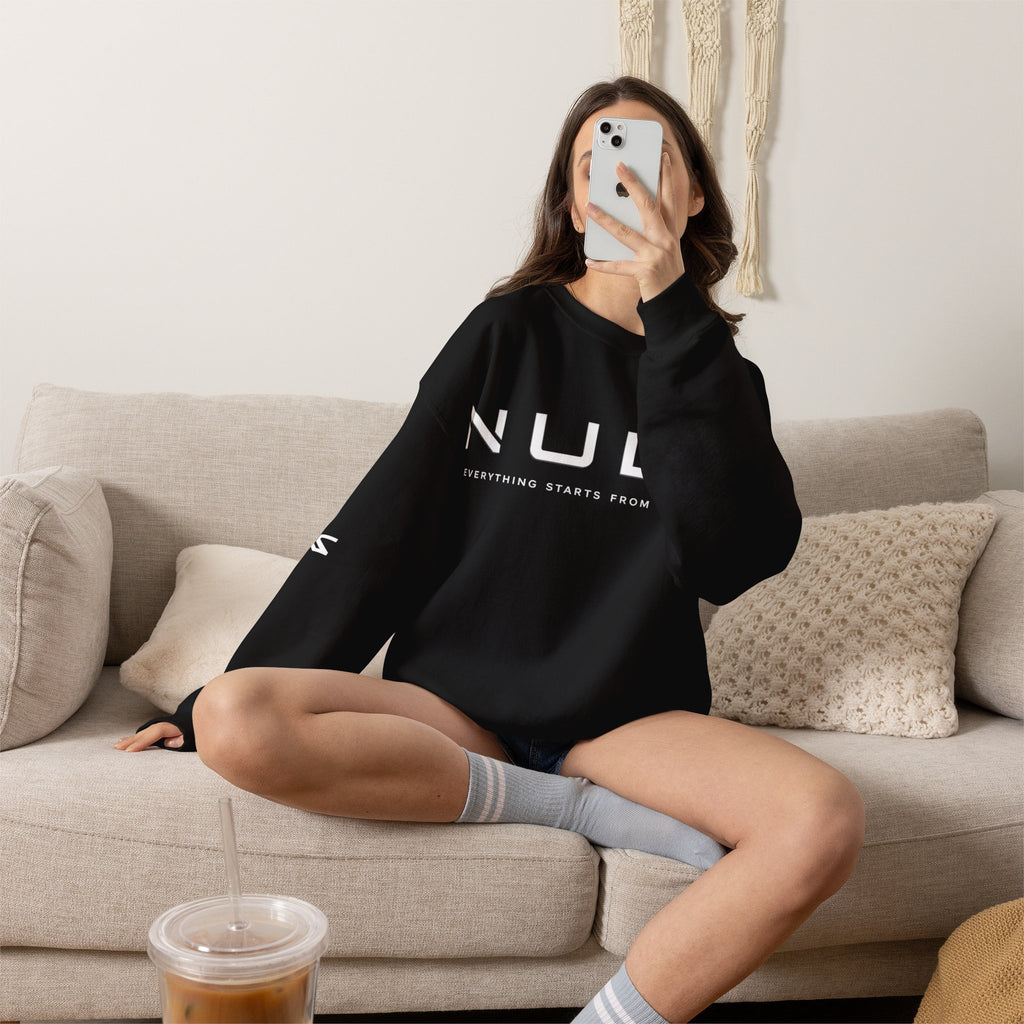 Crewneck Sweatshirt — NULL Studios Logo “Everything Starts From Nothing”