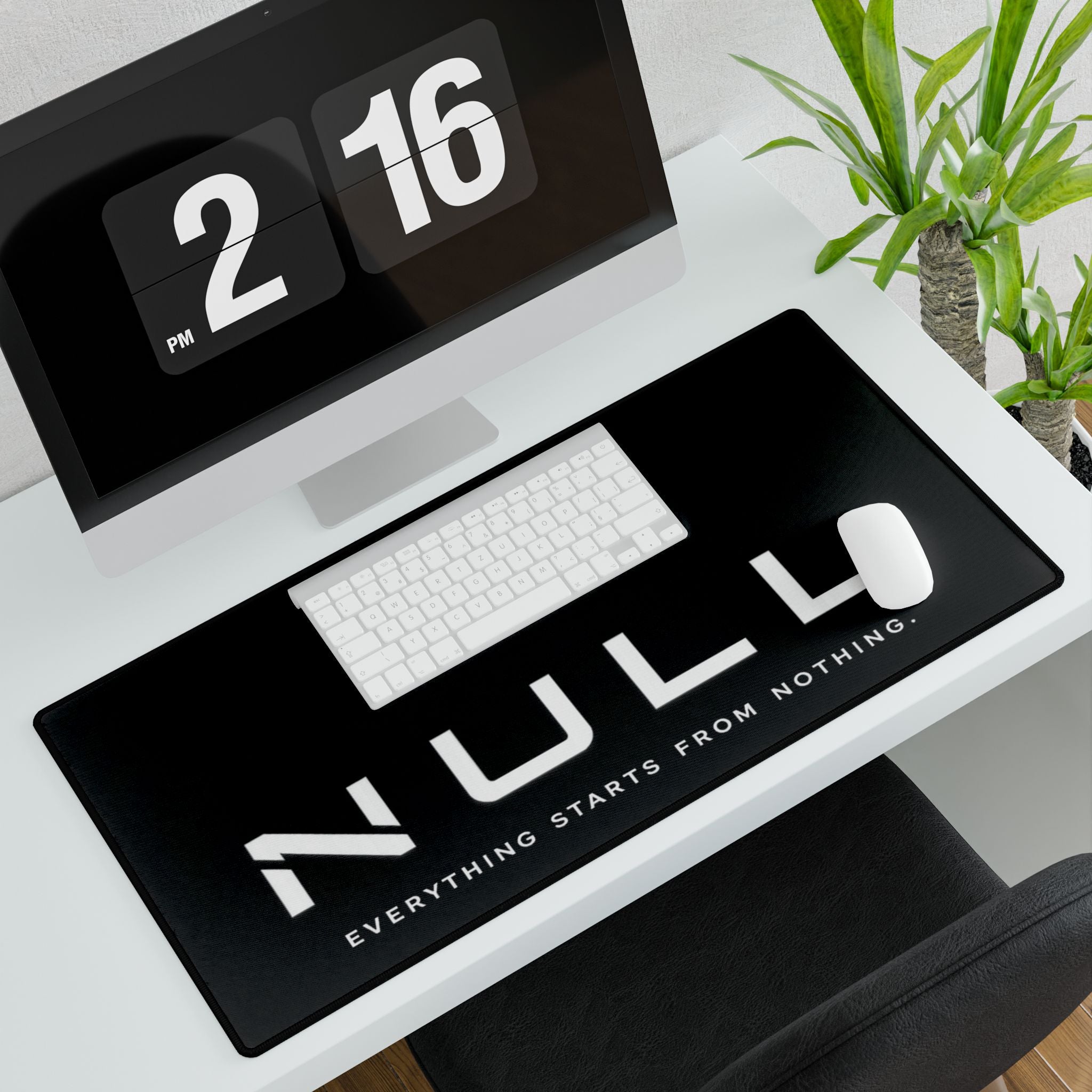Desk Mat — "NULL: Everything Starts From Nothing" Minimalist Gaming & Office Mouse Pad