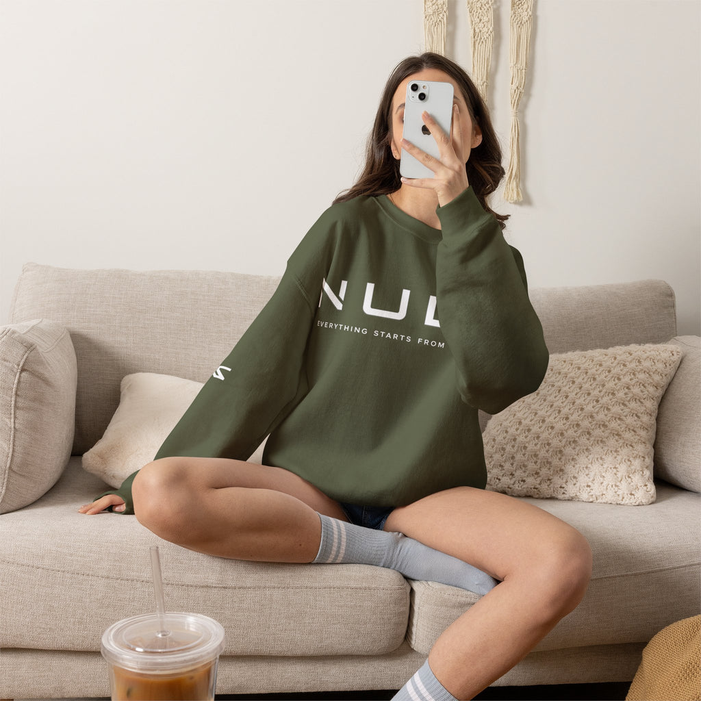 Crewneck Sweatshirt — NULL Studios Logo “Everything Starts From Nothing”