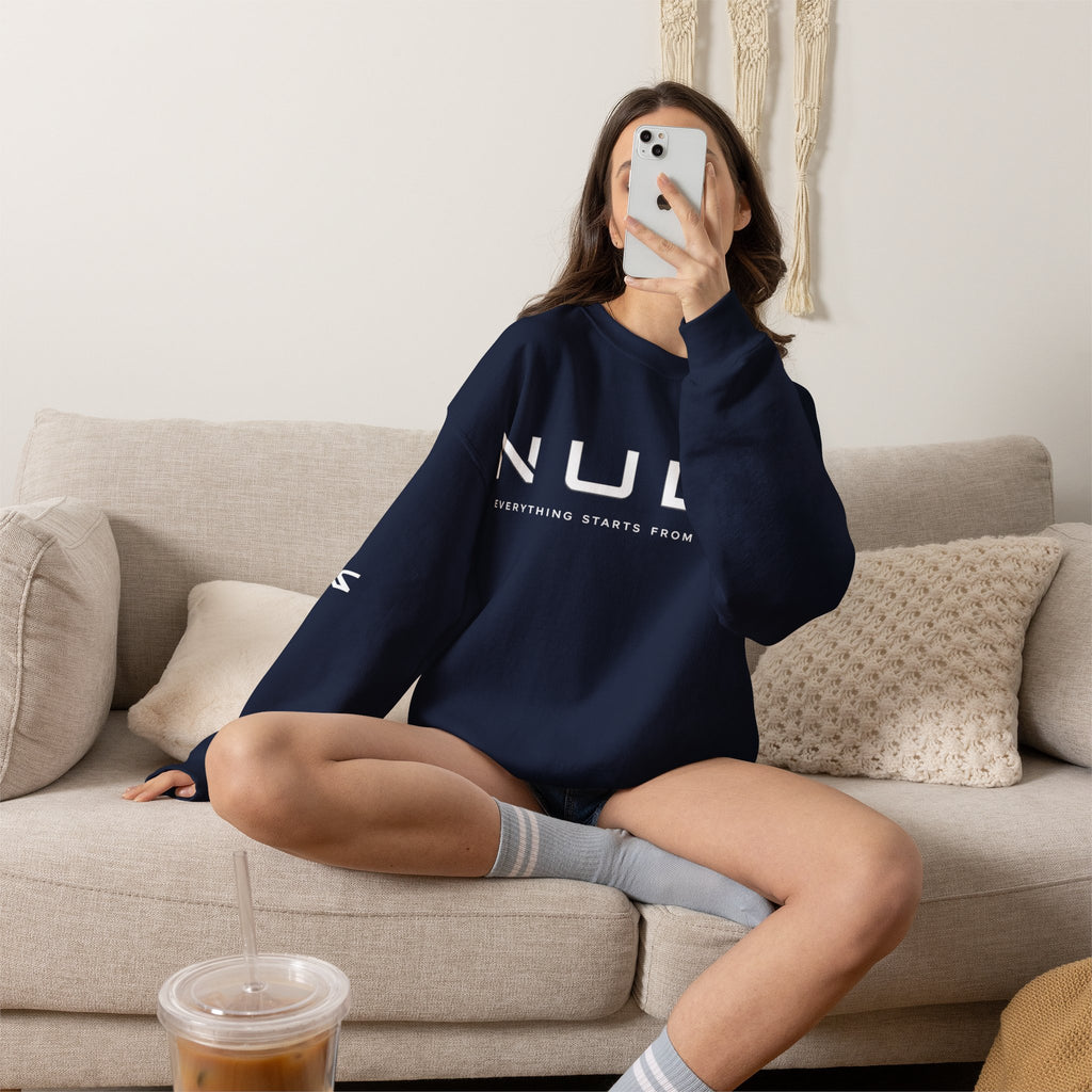 Crewneck Sweatshirt — NULL Studios Logo “Everything Starts From Nothing”