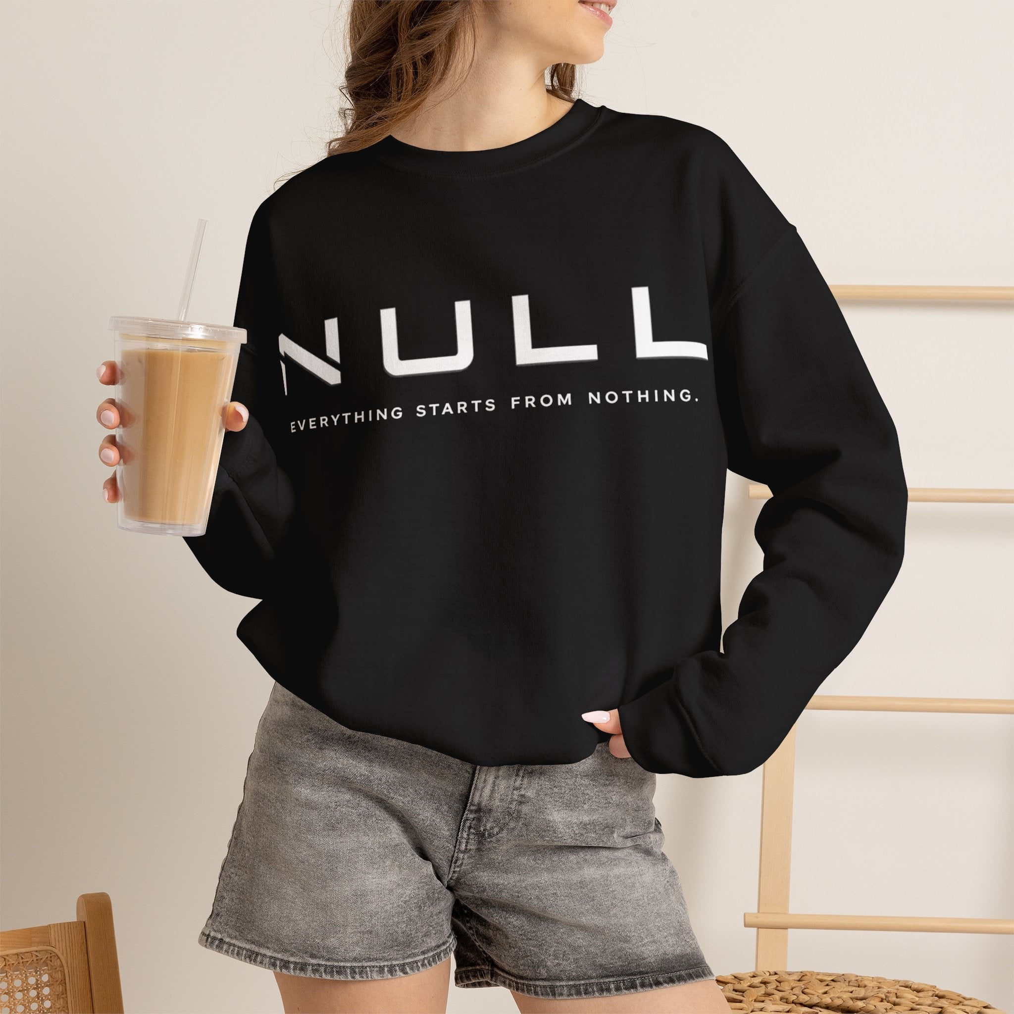 Crewneck Sweatshirt — NULL Studios Logo “Everything Starts From Nothing”