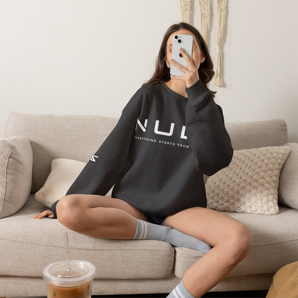 Crewneck Sweatshirt — NULL Studios Logo “Everything Starts From Nothing”