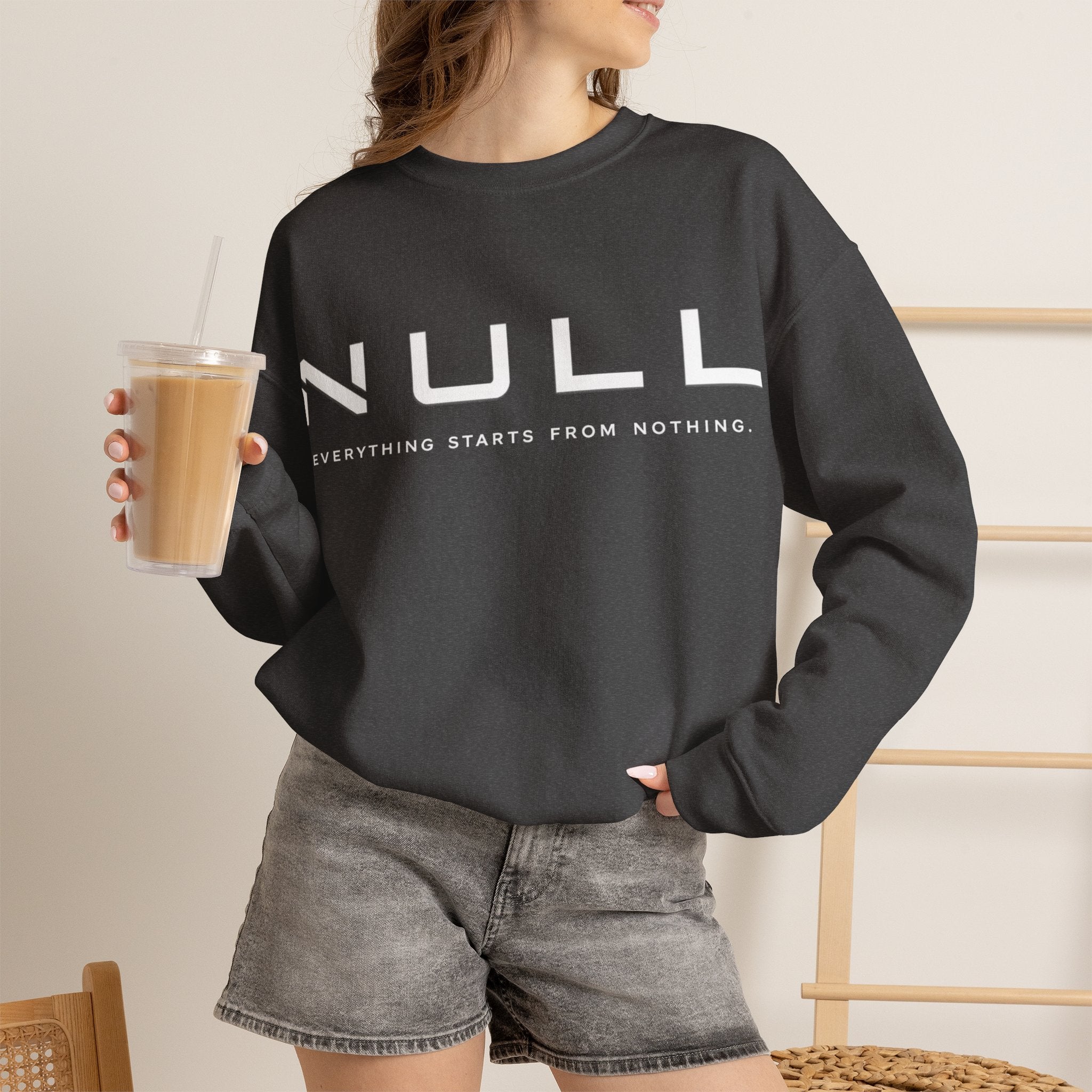 Crewneck Sweatshirt — NULL Studios Logo “Everything Starts From Nothing”
